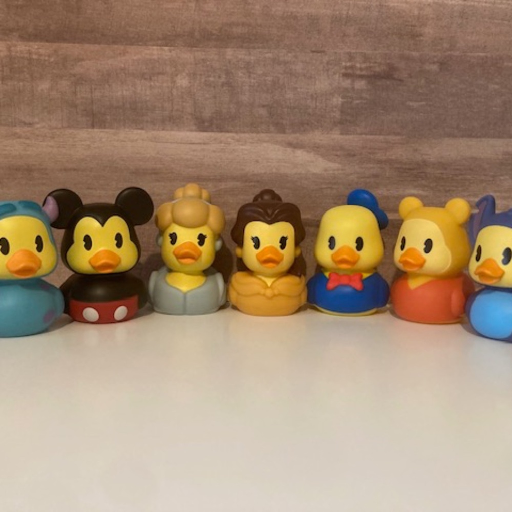 Disney Rubber Duckies Jeep Ducks Set of 7 NWOT Mickey Donald Stitch Sull…